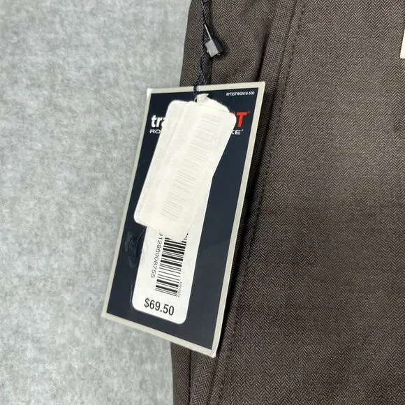 Roundtree & Yorke Travel Smart Pants Trousures Classic Fti Flat Front 42x32 New - Picture 8 of 14